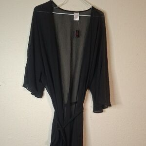 No Boundaries Black Sheer Robe L - XL NWT